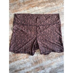 Plus Size High Rise Brown Black Animal Print Compression Biker Shorts Size 3X